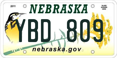 NE license plate YBD809