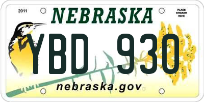 NE license plate YBD930