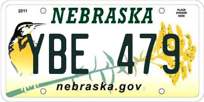 NE license plate YBE479