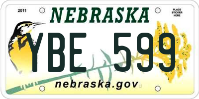 NE license plate YBE599
