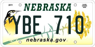 NE license plate YBE710