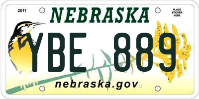 NE license plate YBE889