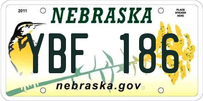 NE license plate YBF186