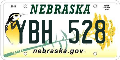 NE license plate YBH528
