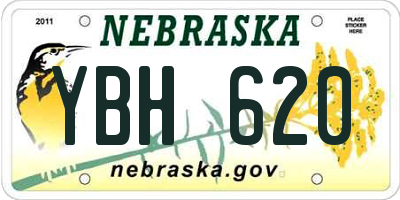 NE license plate YBH620