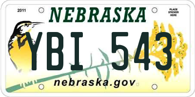 NE license plate YBI543