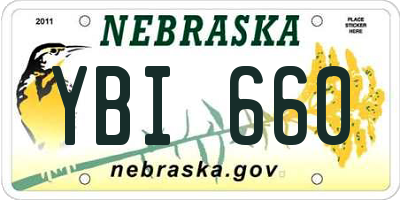 NE license plate YBI660