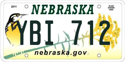 NE license plate YBI712