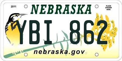 NE license plate YBI862