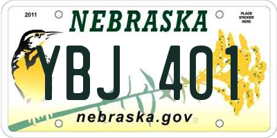 NE license plate YBJ401
