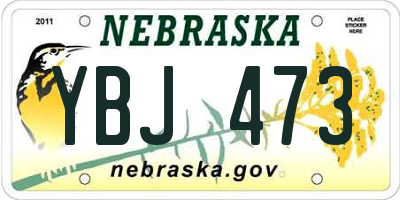 NE license plate YBJ473