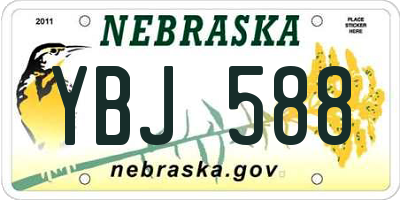 NE license plate YBJ588