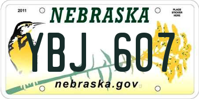 NE license plate YBJ607