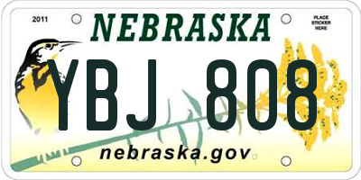 NE license plate YBJ808
