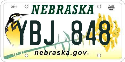NE license plate YBJ848