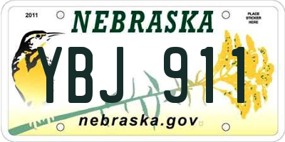 NE license plate YBJ911