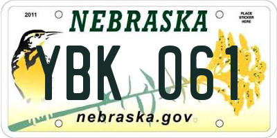 NE license plate YBK061