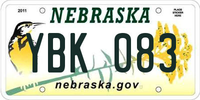 NE license plate YBK083