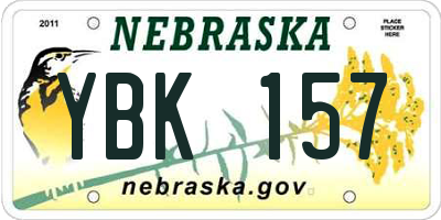 NE license plate YBK157
