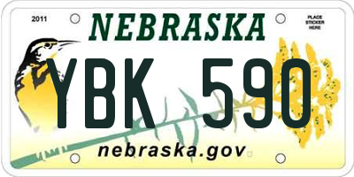 NE license plate YBK590