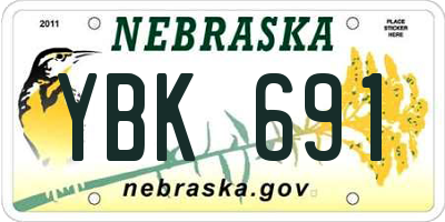NE license plate YBK691
