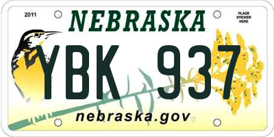 NE license plate YBK937
