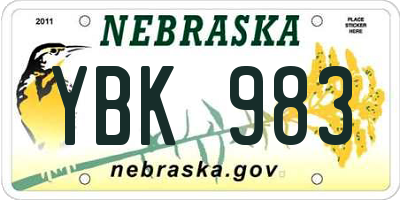 NE license plate YBK983