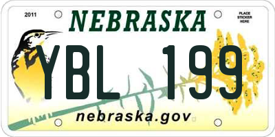 NE license plate YBL199