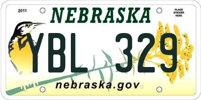 NE license plate YBL329