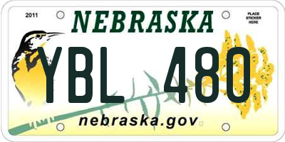 NE license plate YBL480