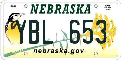 NE license plate YBL653