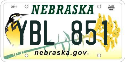 NE license plate YBL851