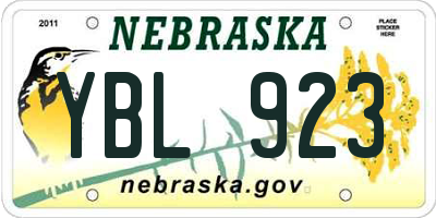 NE license plate YBL923