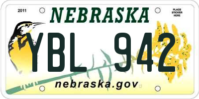 NE license plate YBL942