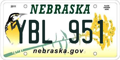 NE license plate YBL951