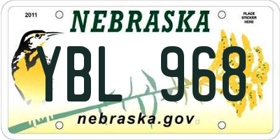 NE license plate YBL968