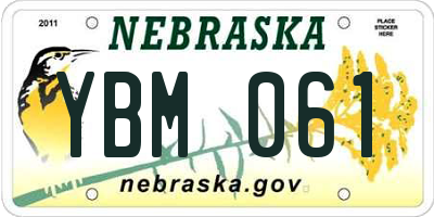 NE license plate YBM061