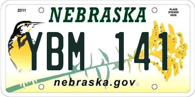 NE license plate YBM141