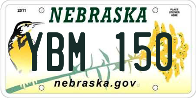 NE license plate YBM150