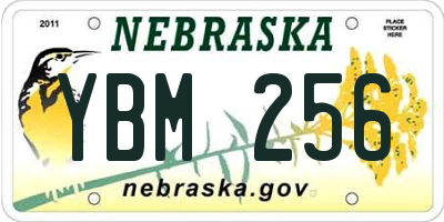 NE license plate YBM256