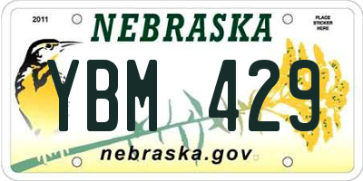 NE license plate YBM429