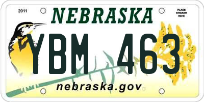 NE license plate YBM463