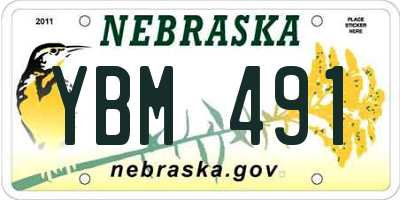 NE license plate YBM491