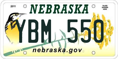 NE license plate YBM550