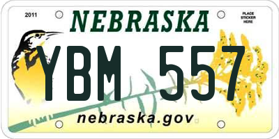 NE license plate YBM557