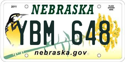 NE license plate YBM648