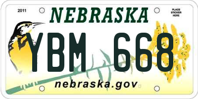 NE license plate YBM668