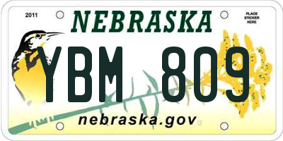 NE license plate YBM809