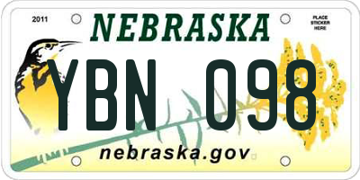 NE license plate YBN098