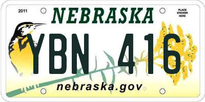 NE license plate YBN416